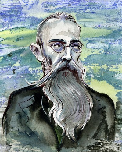 Nikolai Rimsky-Korsakov - karikatuur van de Russische componist door Neale Osborne